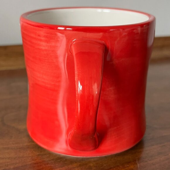 Anthropologie Colorway Monogram Mug Letter "J" Red Hand-Painted Coffee Cup Artsy - Picture 5 of 9